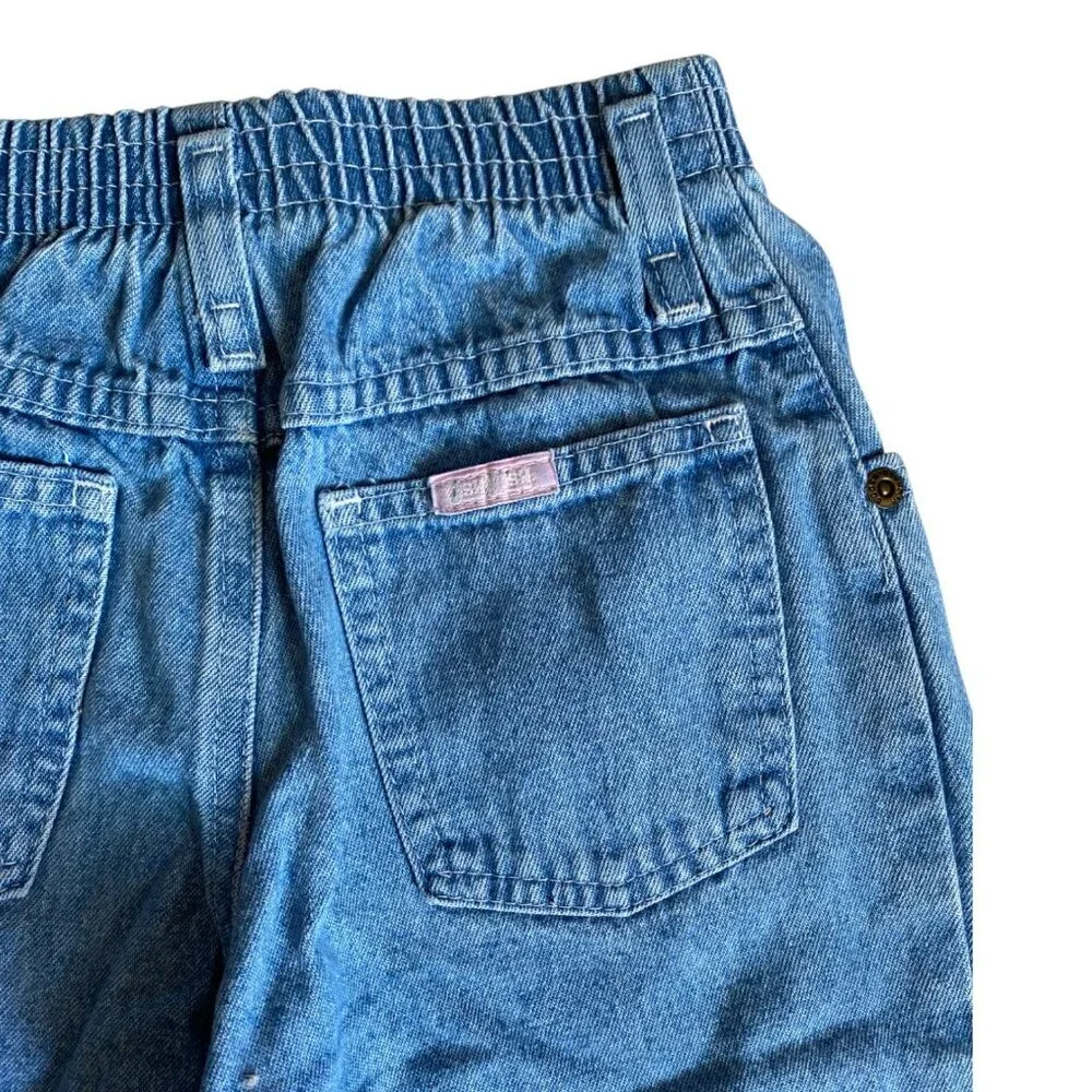 Vintage OshKosh B'Gosh Pink Label Blue Denim Elastic Waist Jeans Approx Size 3T - Picture 3 of 5